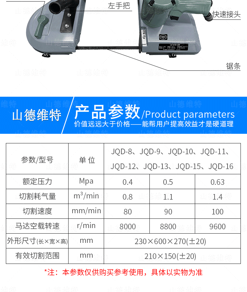JQD-11矿用气动锯参数